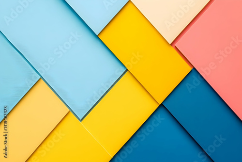 Abstract geometric shapes in vibrant, overlapping colors