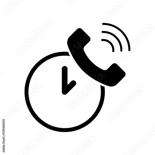 Icon a call time, isolated against a clean background.