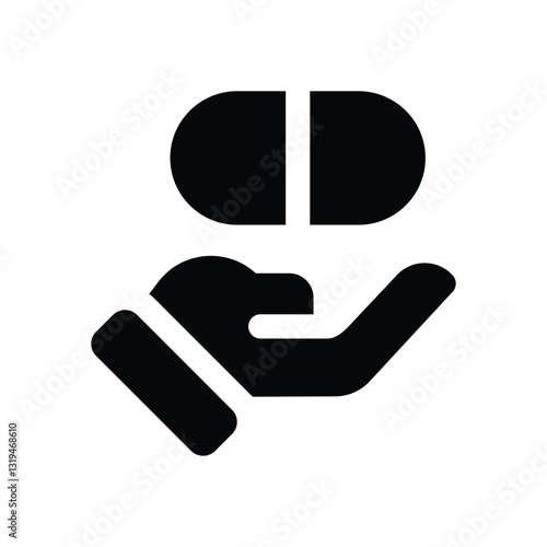 capsule glyph icon. Strong and solid vector icon for websites, mobile interfaces, presentations, and visual branding. High quality and easy to edit.
