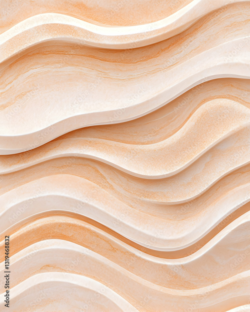 Fototapeta premium Abstract peachy, wavy, textured background