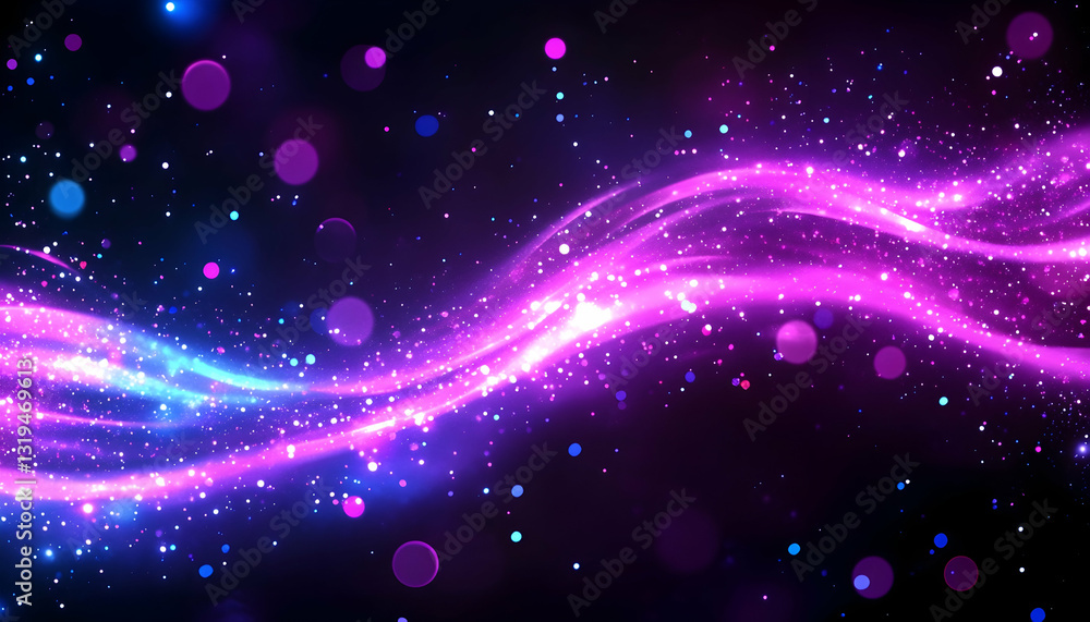 Fototapeta premium Abstract swirling light trails with vibrant colors and sparkling particles