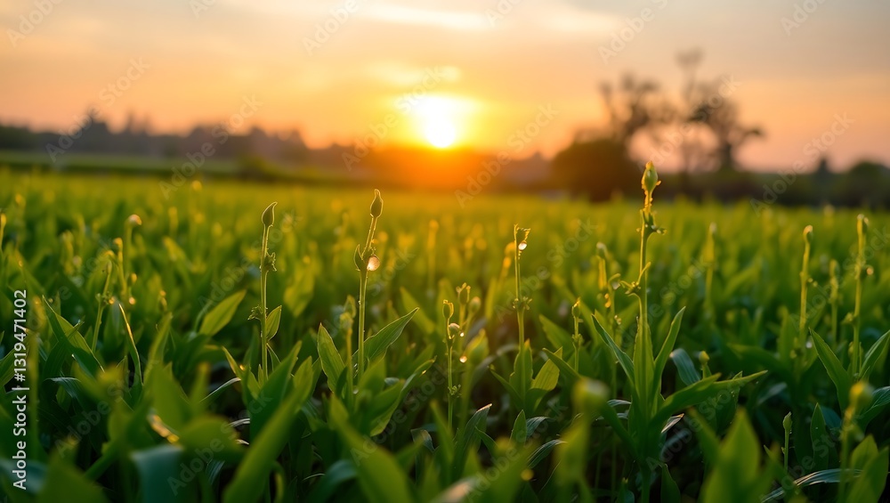 Fototapeta premium field of grass and sun