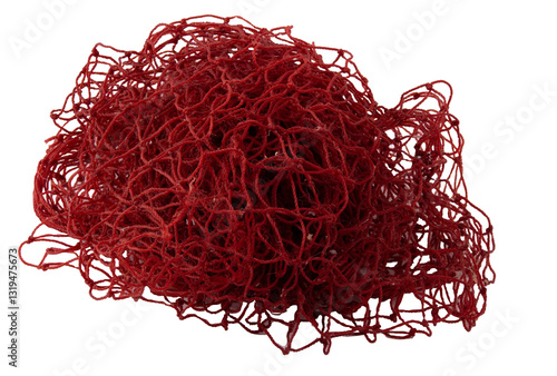 red net sack isolated on white background
