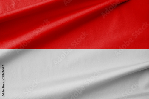 Indonesia National Flag Waving in the Wind