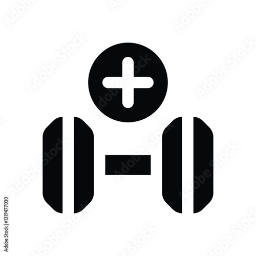 barbel glyph icon. Strong and solid vector icon for websites, mobile interfaces, presentations, and visual branding. High quality and easy to edit.