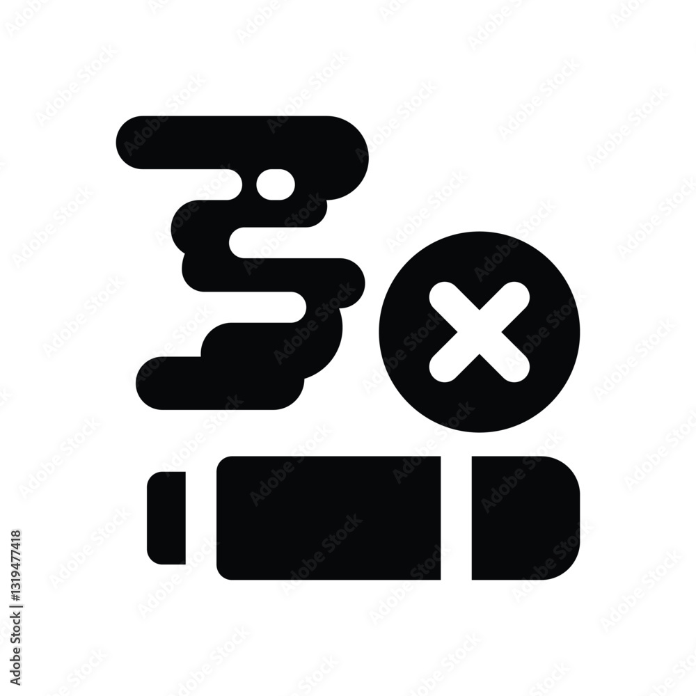 Fototapeta premium no smoking glyph icon. Strong and solid vector icon for websites, mobile interfaces, presentations, and visual branding. High quality and easy to edit.