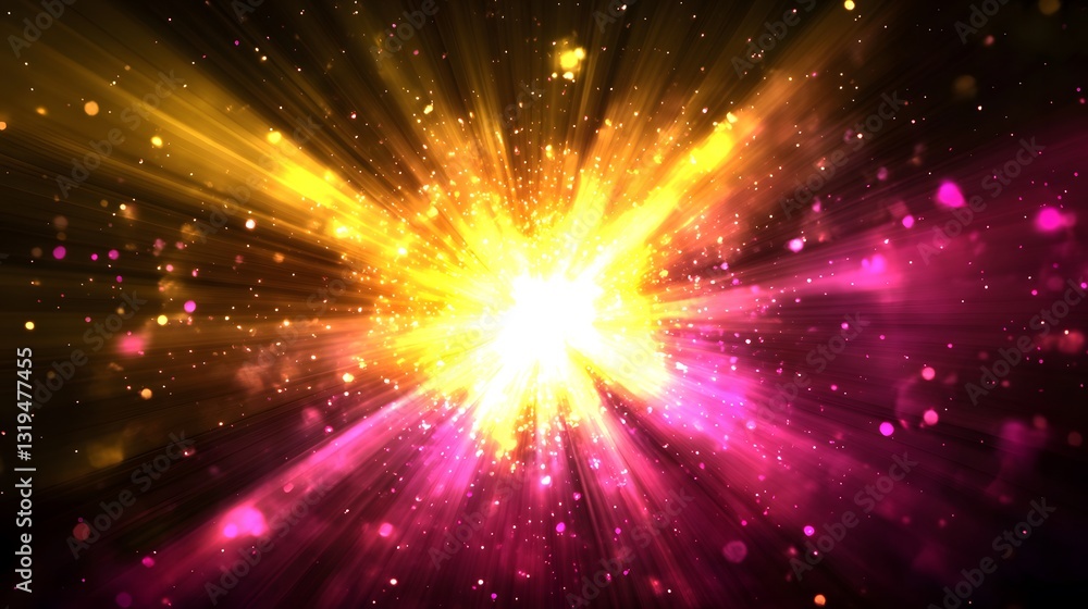 Naklejka premium A bright burst of color and light emanating from the center