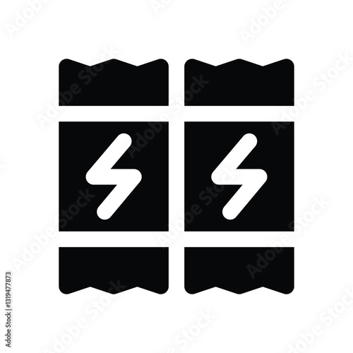 energy bar glyph icon. Strong and solid vector icon for websites, mobile interfaces, presentations, and visual branding. High quality and easy to edit.
