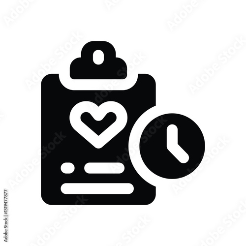 medical history glyph icon. Strong and solid vector icon for websites, mobile interfaces, presentations, and visual branding. High quality and easy to edit.