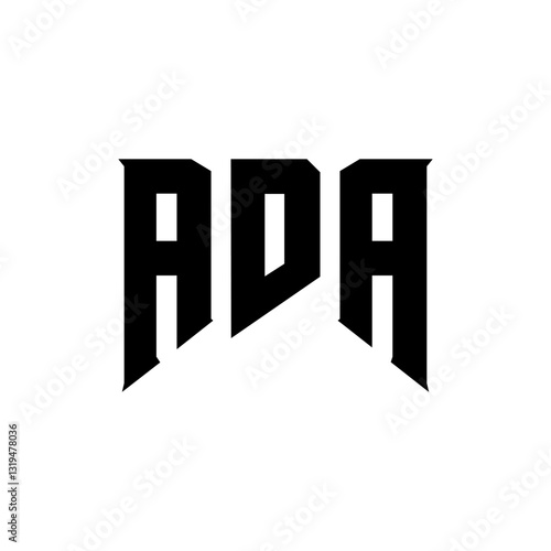 ADA letter logo design for technology company. ADA logo design black and white color combination. ADA logo, ADA vector, ADA design, ADA icon, ADA alphabet. ADA typography logo design.