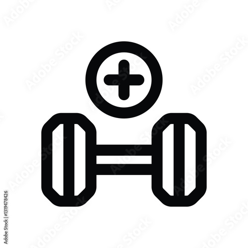 barbel line icon. Clean and minimalist vector icon for websites, mobile apps, presentations, and logos. Fully scalable and customizable for any project.