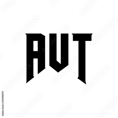 AUT letter logo design for technology company. AUT logo design black and white color combination. AUT logo, AUT vector, AUT design, AUT icon, AUT alphabet. AUT typography logo design.