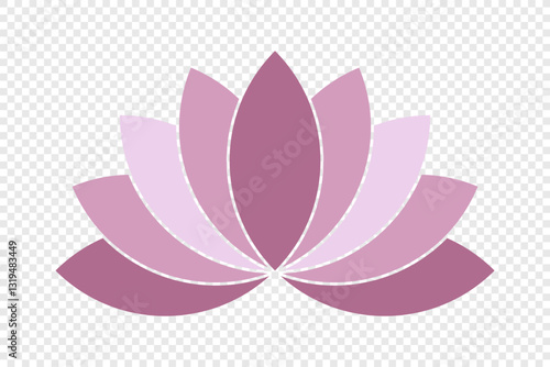 Vector lotus icon. Lotus flower symbol