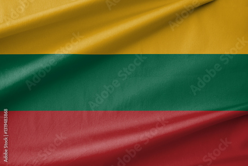 Lithuania National Flag Waving in the Wind