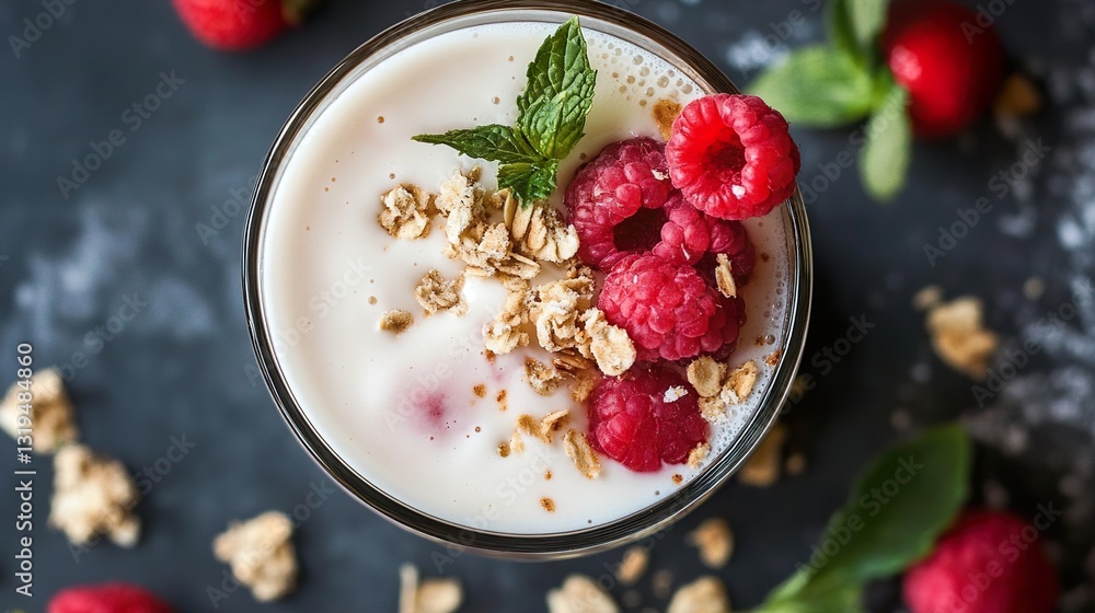 Creamy Raspberry Yogurt Parfait with Granola Creamy Raspberry Yogurt Parfait with Granola