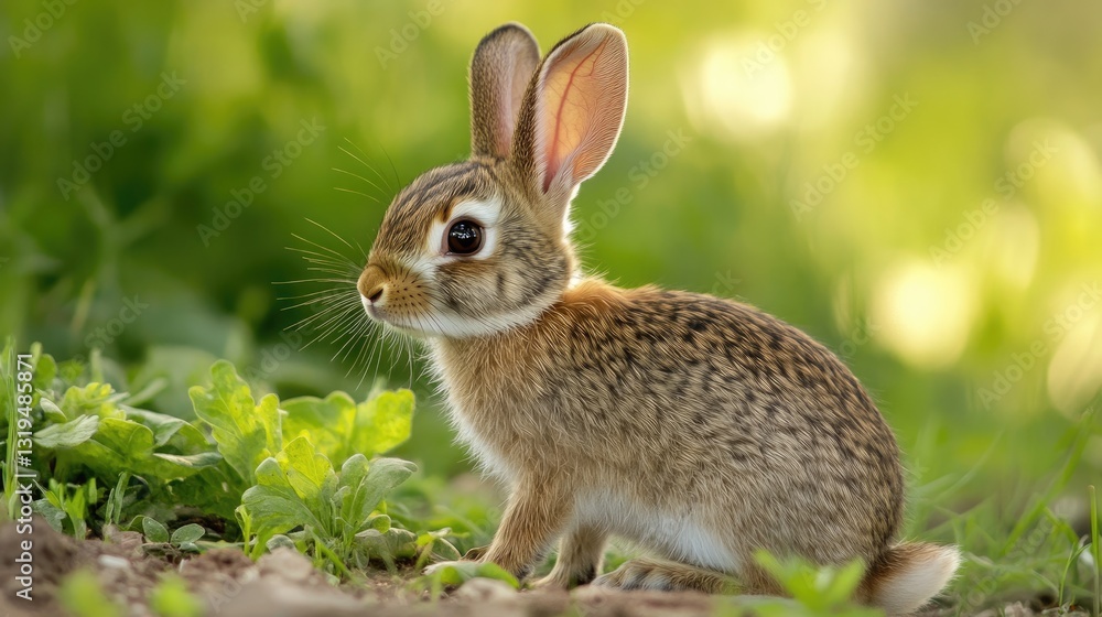 Charming Cottontail: A Young Wild Rabbit Exploring the Rio Grande Nature Center in Albuquerque, New Mexico Charming Cottontail: A Young Wild Rabbit Exploring the Rio Grande Nature Center in Albuquerque, New Mexico