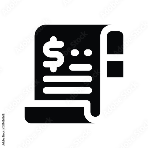 accounting glyph icon. Strong and solid vector icon for websites, mobile interfaces, presentations, and visual branding. High quality and easy to edit.