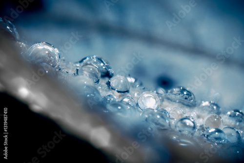 Close-up full frame macro shot of water droplets