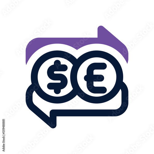 money exchange dual tone icon. Sleek and modern vector icon for websites, mobile apps, marketing materials, and corporate design. Fully scalable and ready to use..