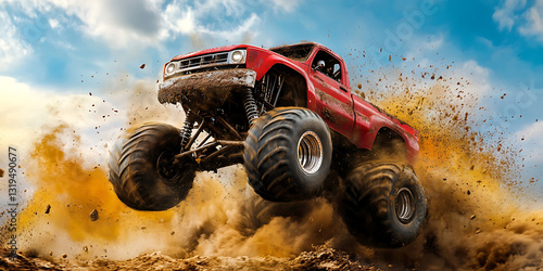 Thrilling Monster Truck Rally with High-Flying Stunts