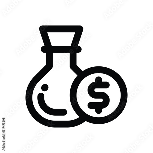 money bag line icon. Clean and minimalist vector icon for websites, mobile apps, presentations, and logos. Fully scalable and customizable for any project.