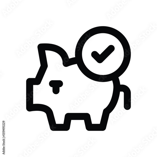 piggy bank line icon. Clean and minimalist vector icon for websites, mobile apps, presentations, and logos. Fully scalable and customizable for any project.