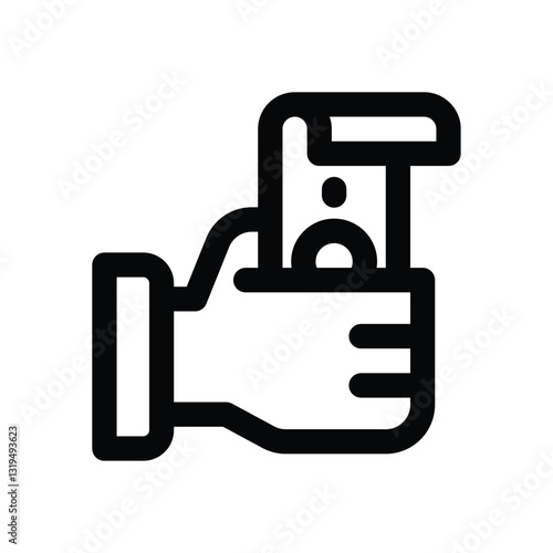 cash line icon. Clean and minimalist vector icon for websites, mobile apps, presentations, and logos. Fully scalable and customizable for any project.