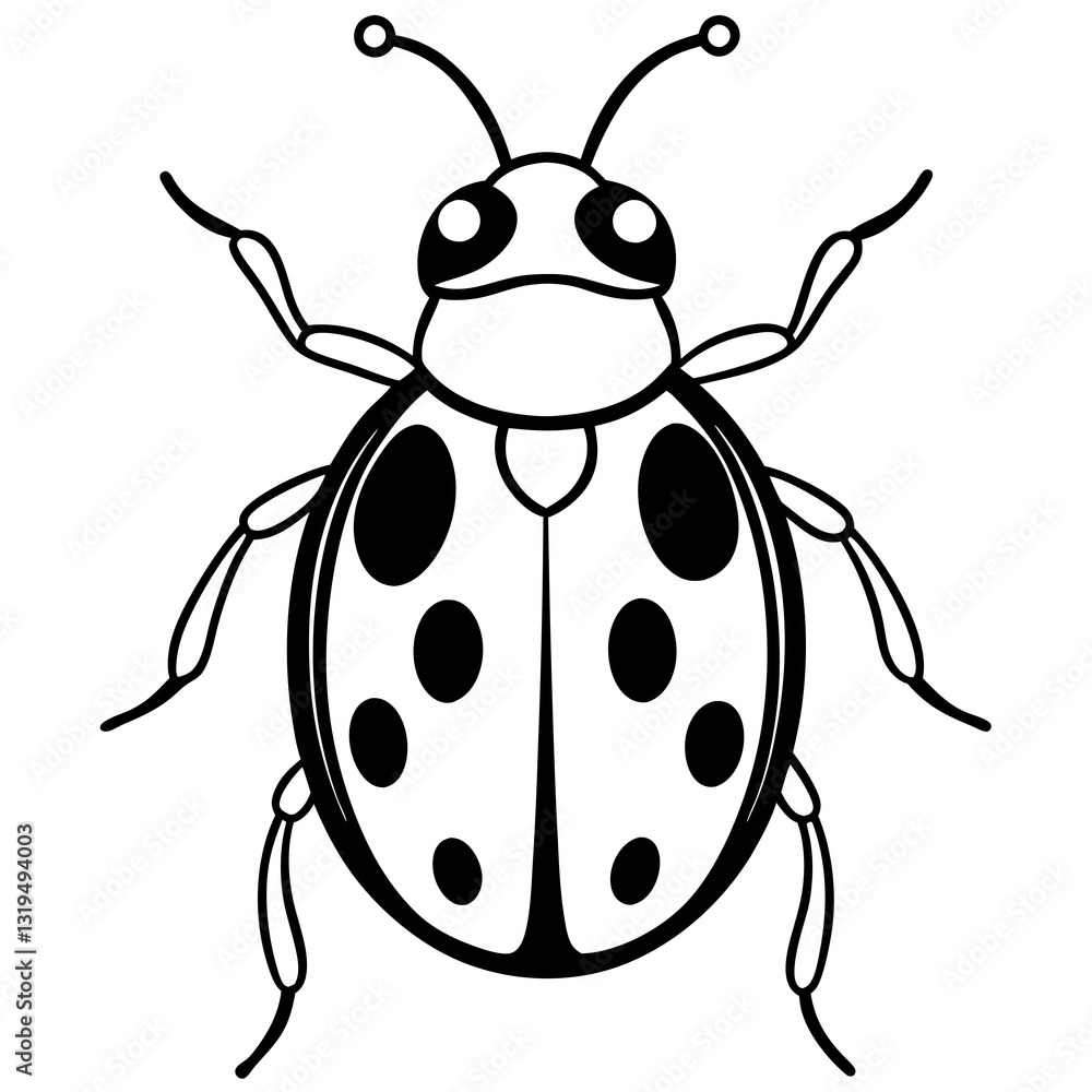 Minimalist Ladybug Vector Line Art Minimalist Ladybug Vector Line Art