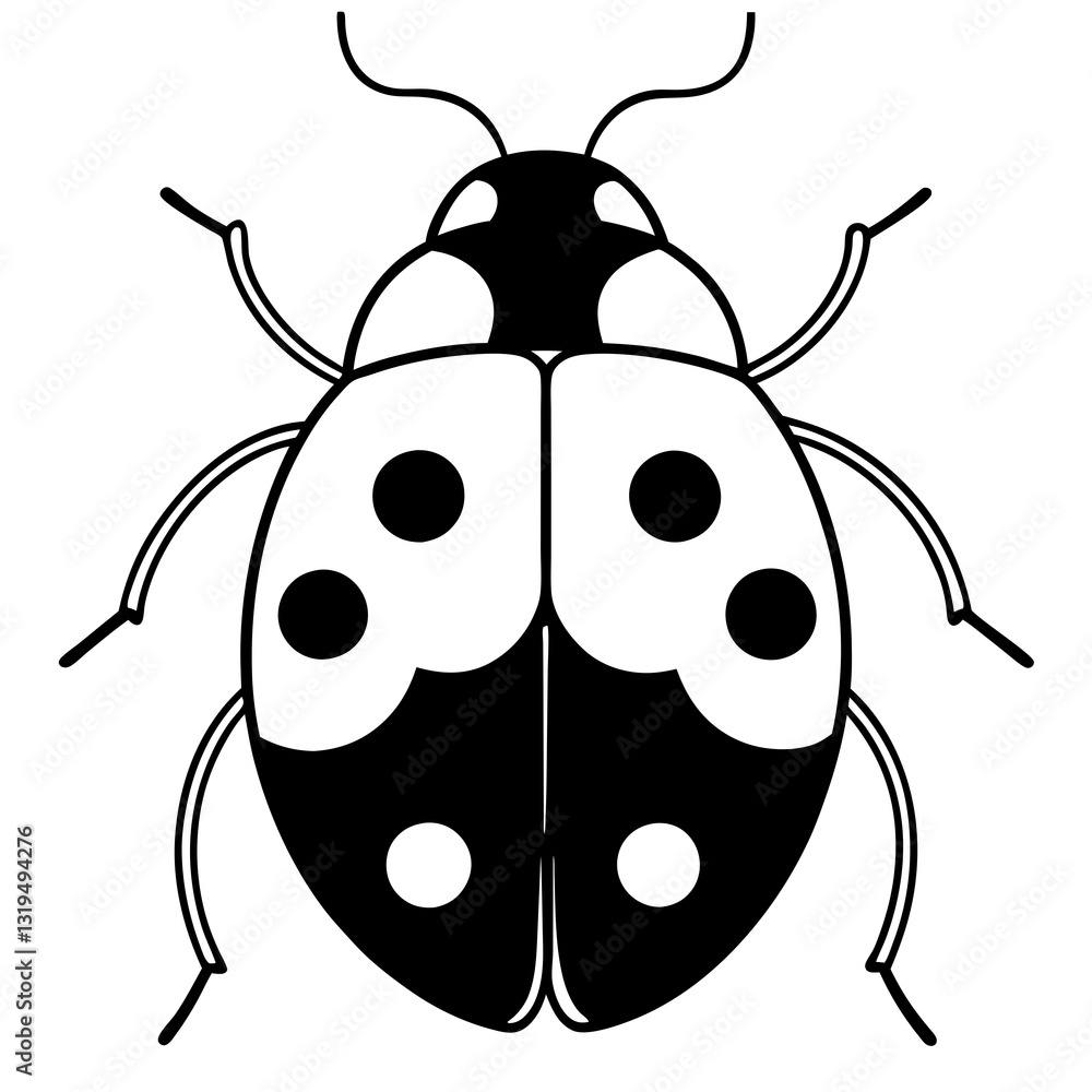 Minimalist Ladybug Vector Line Art Minimalist Ladybug Vector Line Art
