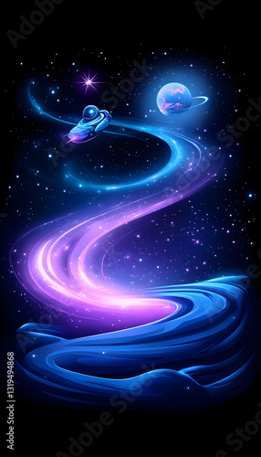 Cosmic journey through a vibrant nebula