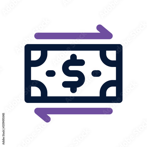 transfer money dual tone icon. Sleek and modern vector icon for websites, mobile apps, marketing materials, and corporate design. Fully scalable and ready to use.