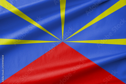 Reunion National Flag Waving in the Wind
