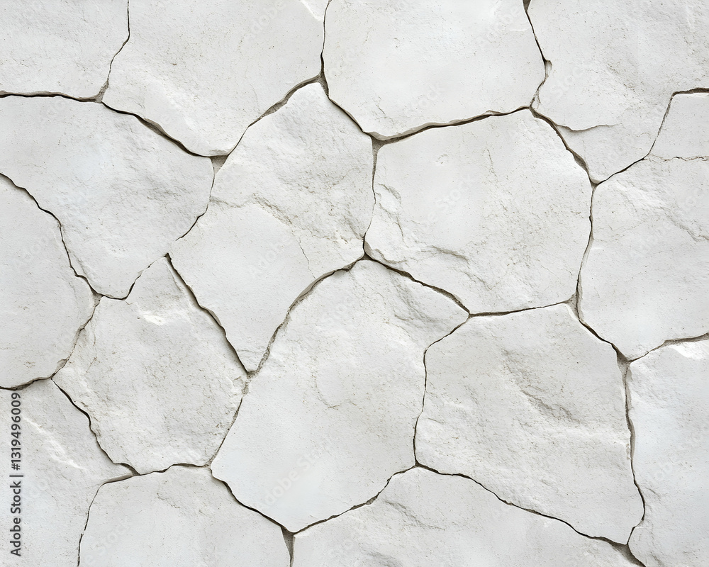 Obraz premium Cracked white stone wall texture (1)
