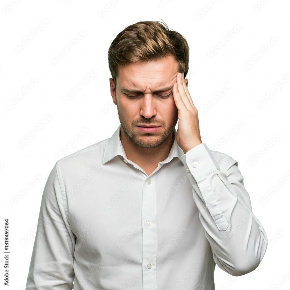 A man with a headache A man with a headache