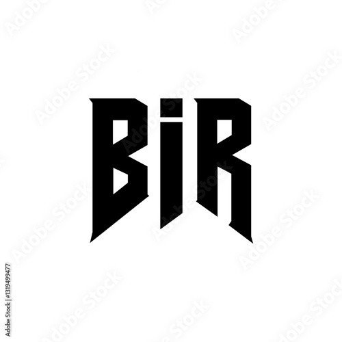 BIR letter logo design for technology company. BIR logo design black and white color combination. BIR logo, BIR vector, BIR design, BIR icon, BIR alphabet. BIR typography logo design.