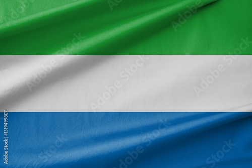 Sierra Leone National Flag Waving in the Wind