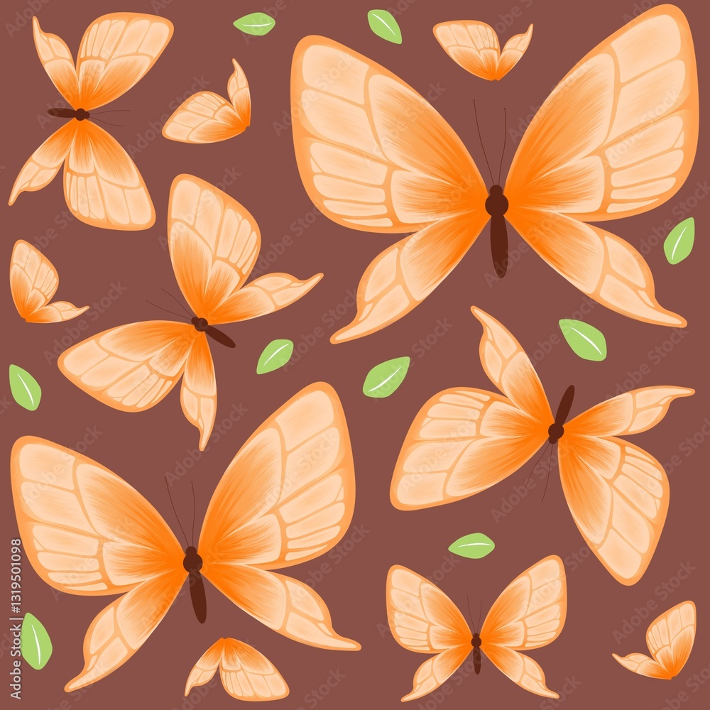 Obraz premium Butterfly seamless pattern element