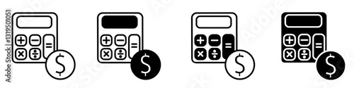 Taxes and accounting line icons vector set. Finance and interest illustration sign collection. Money logo.