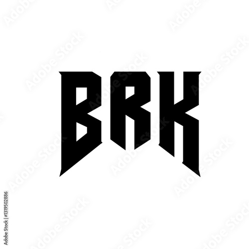 BRK letter logo design for technology company. BRK logo design black and white color combination. BRK logo, BRK vector, BRK design, BRK icon, BRK alphabet. BRK typography logo design.