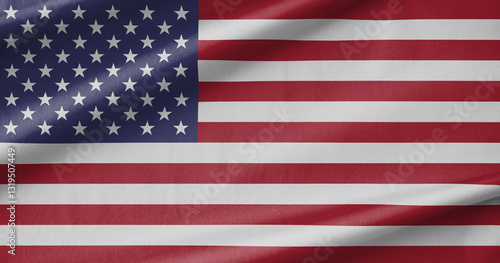 United States National Flag Waving in the Wind