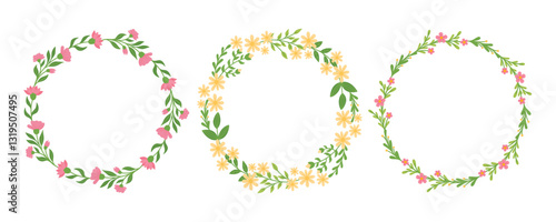 Spring wreaths with flowers