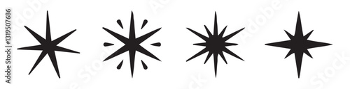 Black star vector. stars icon. Sparkle symbol collection set. Bright sparkle, star sparkle, shiny flash star. Vector illustration eps 10