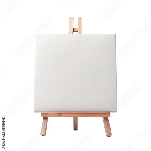 wooden easel with blank canvas