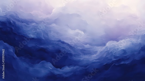 Wallpaper Mural Abstract Blue and Purple Landscape: Dreamy Ethereal Hills Torontodigital.ca
