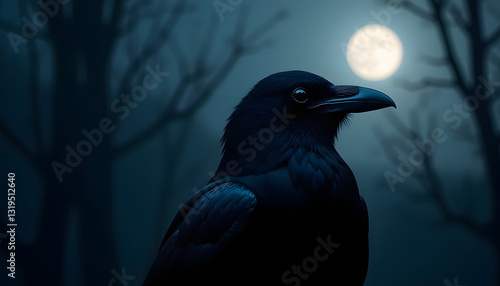crow on the moon