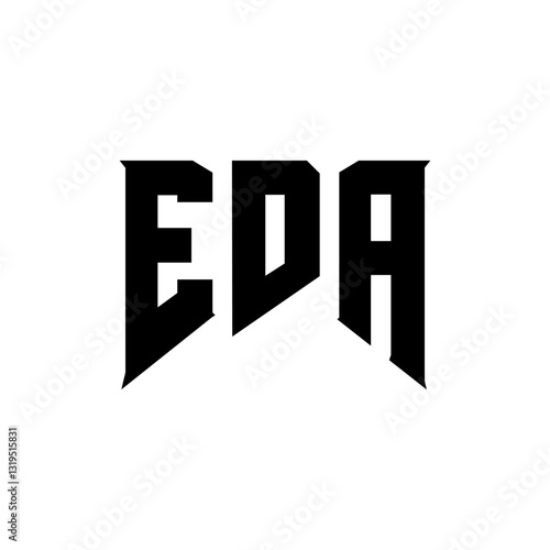 EDA letter logo design for technology company. EDA logo design black and white color combination. EDA logo, EDA vector, EDA design, EDA icon, EDA alphabet. EDA typography logo design.