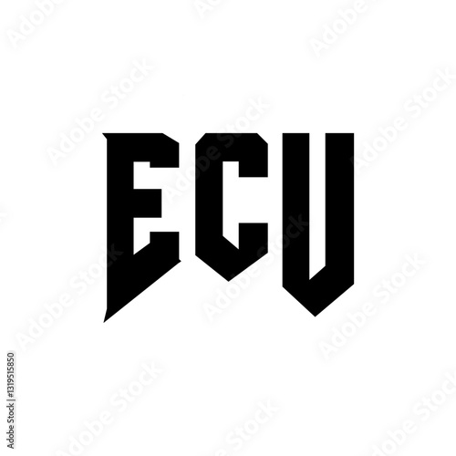 ECU letter logo design for technology company. ECU logo design black and white color combination. ECU logo, ECU vector, ECU design, ECU icon, ECU alphabet. ECU typography logo design.