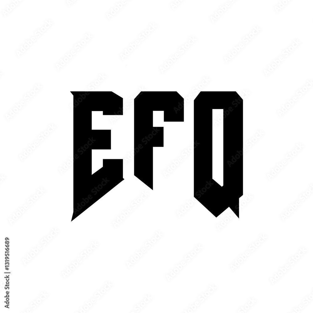 Fototapeta premium EFQ letter logo design for technology company. EFQ logo design black and white color combination. EFQ logo, EFQ vector, EFQ design, EFQ icon, EFQ alphabet. EFQ typography logo design.