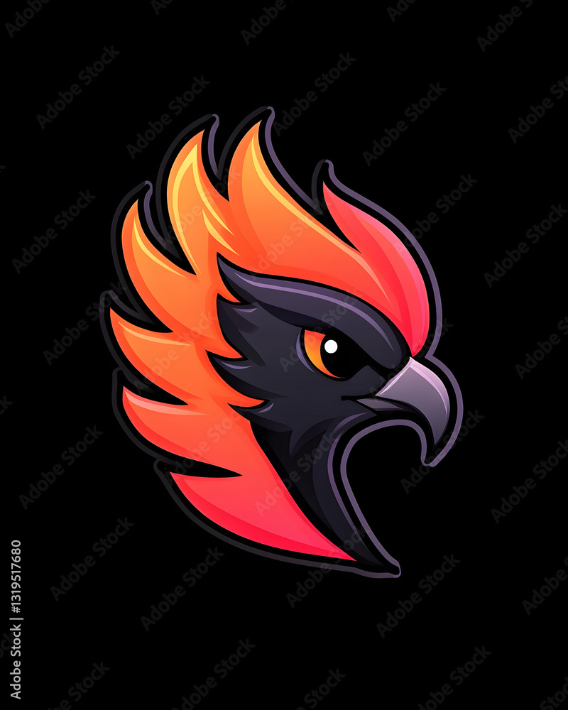 Fiery bird head logo Fiery bird head logo