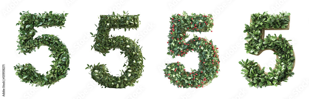 Transparent or PNG Image of 3D Rendering of a alphabet number 5 Made From Mistletoe Pack Transparent or PNG Image of 3D Rendering of a alphabet number 5 Made From Mistletoe Pack
